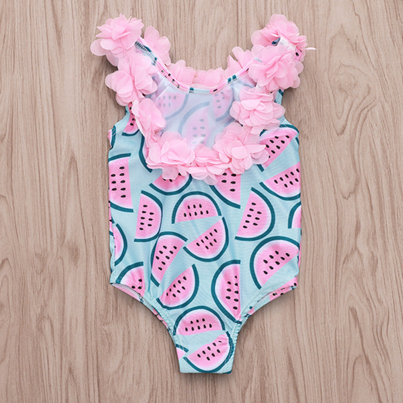 Todder Girl Watermelon Print Swimsuit