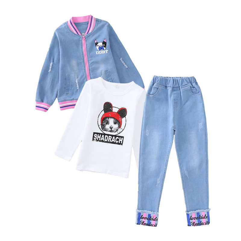 Toddler Girl Denim Suit