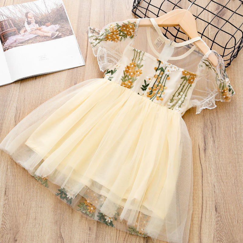 Toddler Girl Delightful Embroidery Floral Dress