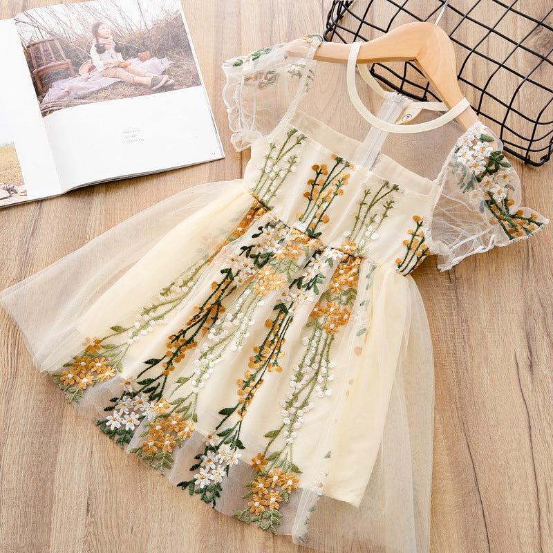 Toddler Girl Delightful Embroidery Floral Dress