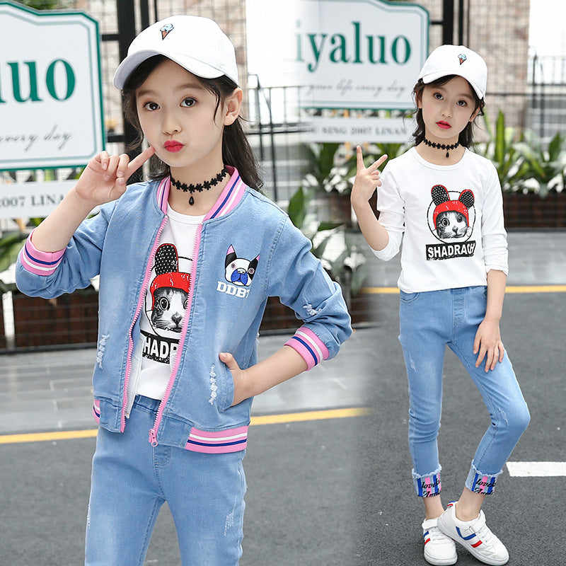 Toddler Girl Denim Suit