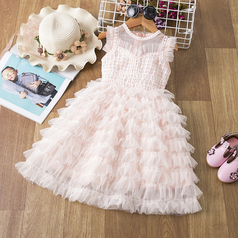 Toddler Girl Fluffy Show Sweet Elegant Dress