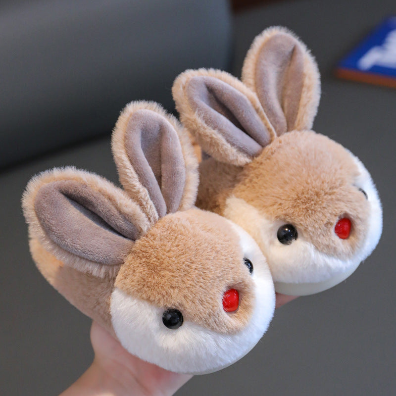 Winter Kids Toddlers Warm Non-slip Cotton Bunny Slippers