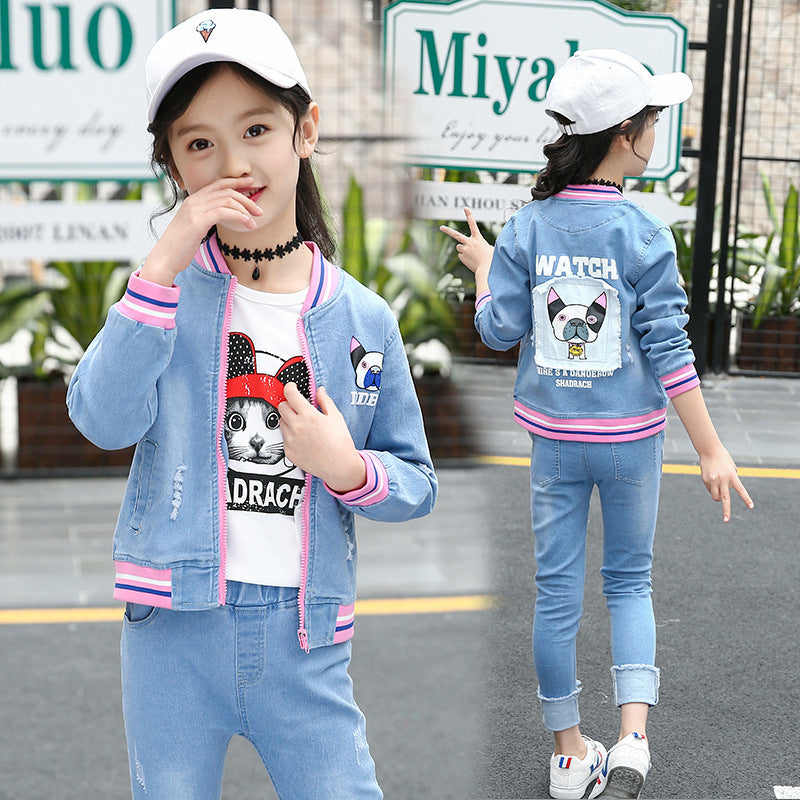 Toddler Girl Denim Suit