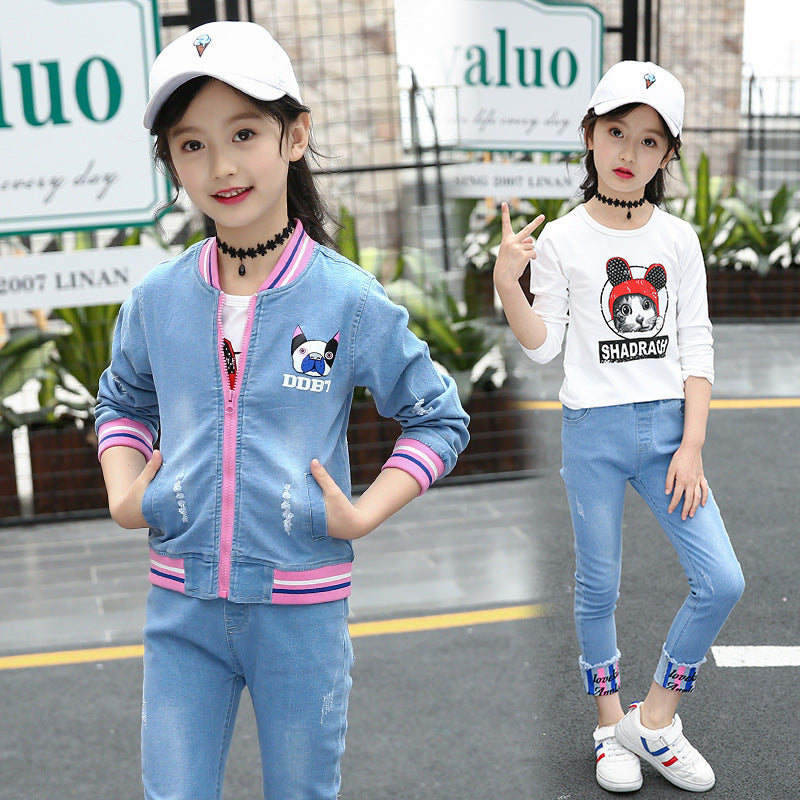 Toddler Girl Denim Suit