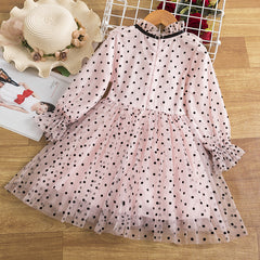 Toddler Girl Charming Polka Dots Dress