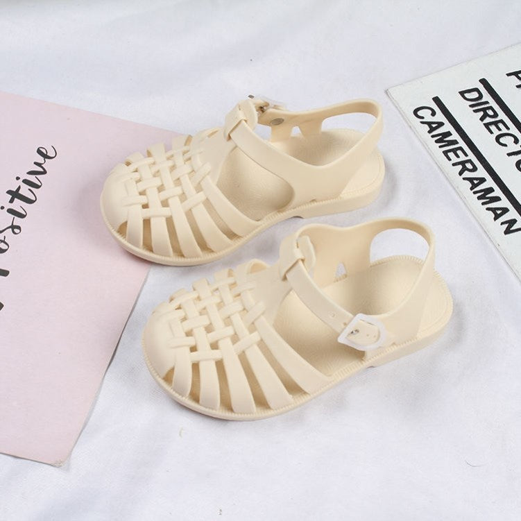 New Children's Small, Medium And Large With Soft Bottom Baotou Hole Shoes