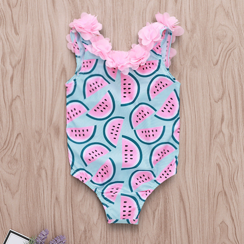 Todder Girl Watermelon Print Swimsuit