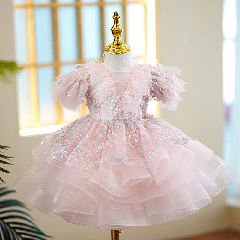 Toddler Girl Luxurious Pastel Pink Dress