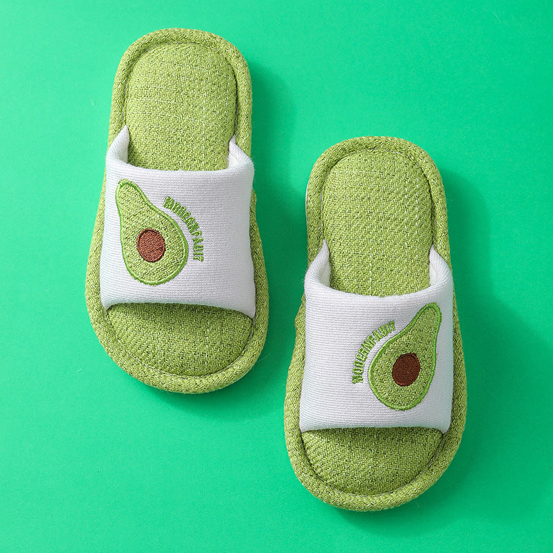 Kids Toddler Linen Slippers