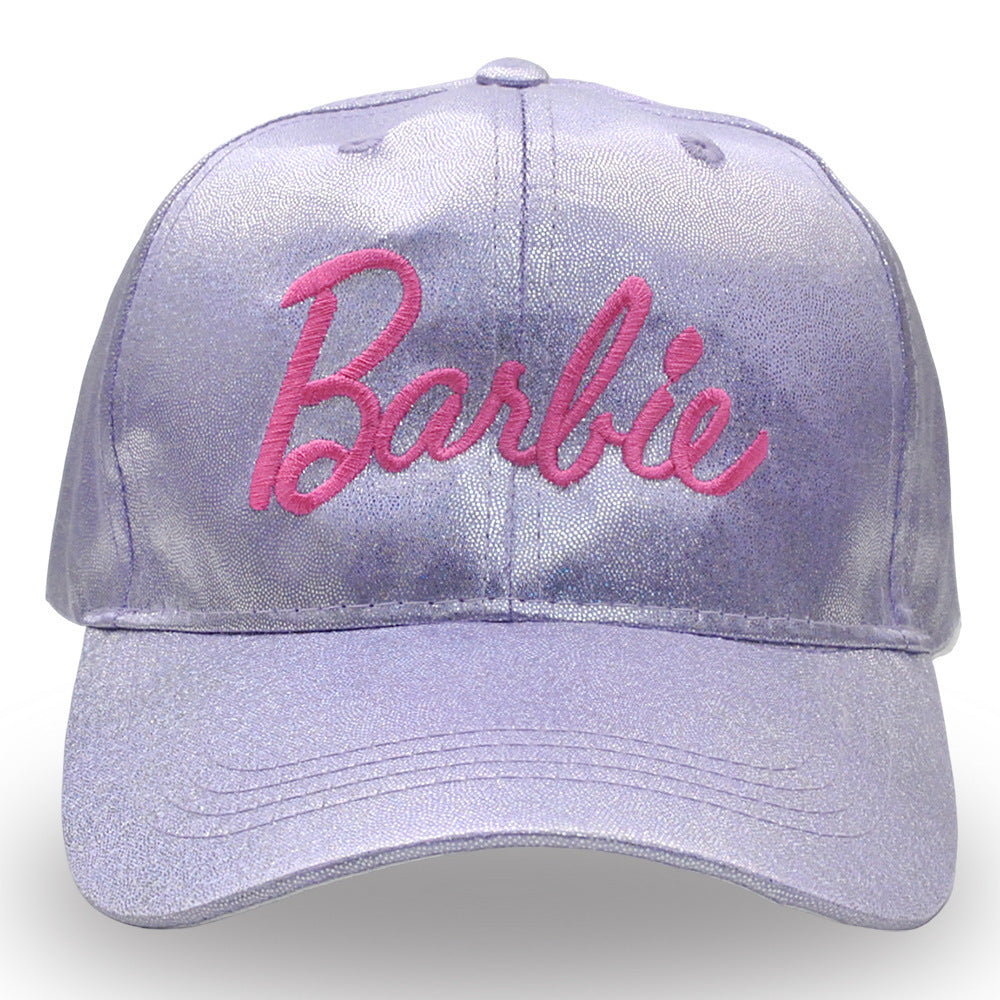 New Laser Colorful Barbie Girl Baseball Cap Pink Embroidered Letter Hat Casual Fashion Cap