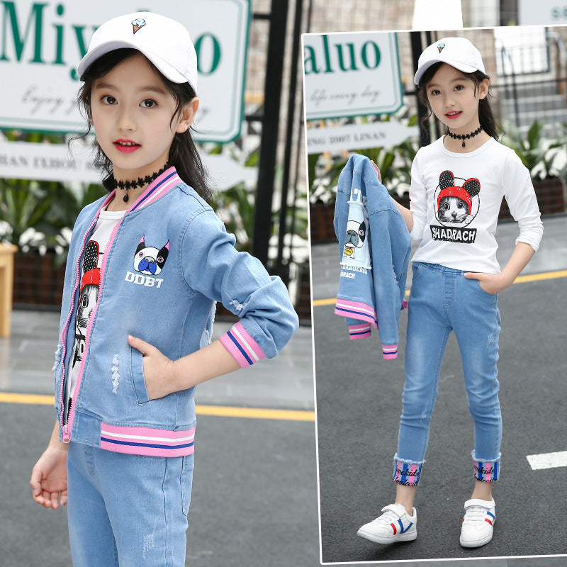 Toddler Girl Denim Suit