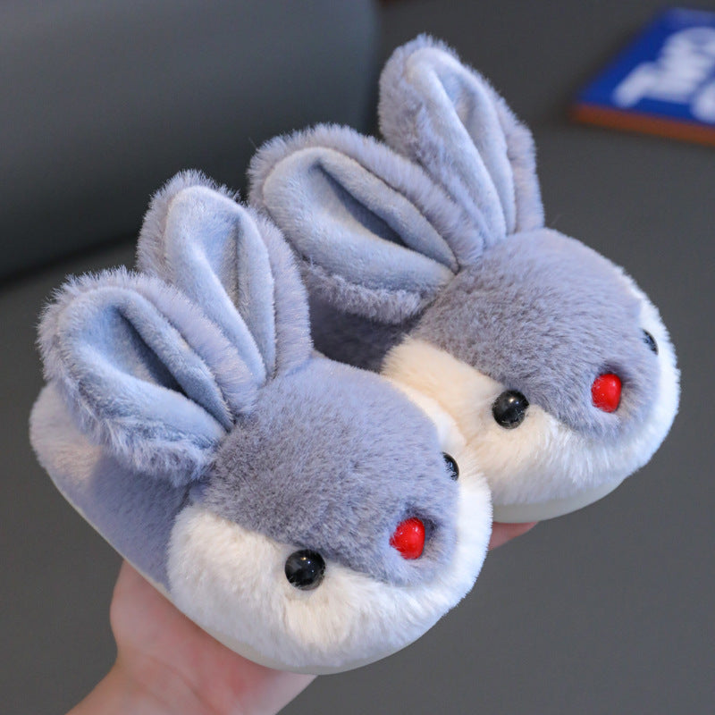 Winter Kids Toddlers Warm Non-slip Cotton Bunny Slippers