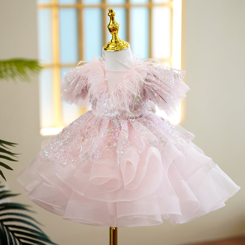 Toddler Girl Luxurious Pastel Pink Dress