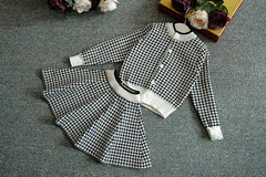 Girls Sets Children'S Clothing Autumn Winter New Plaid Korean Student