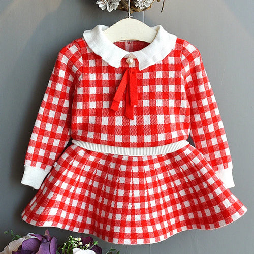 Girls Sets Children'S Clothing Autumn Winter New Plaid Korean Student