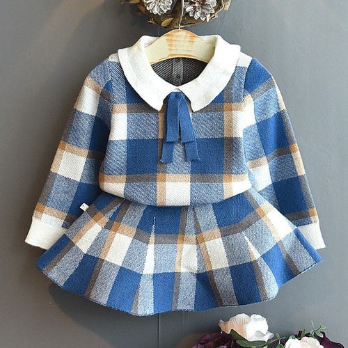 Girls Sets Children'S Clothing Autumn Winter New Plaid Korean Student