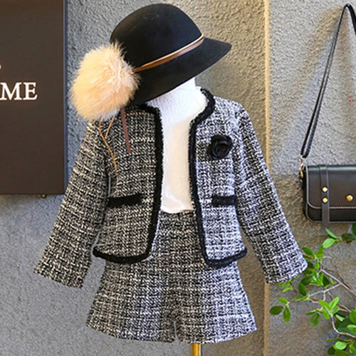 Girls Sets Children'S Clothing Autumn Winter New Plaid Korean Student