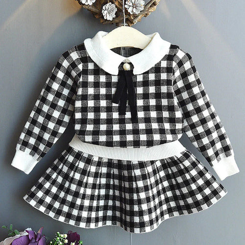 Girls Sets Children'S Clothing Autumn Winter New Plaid Korean Student