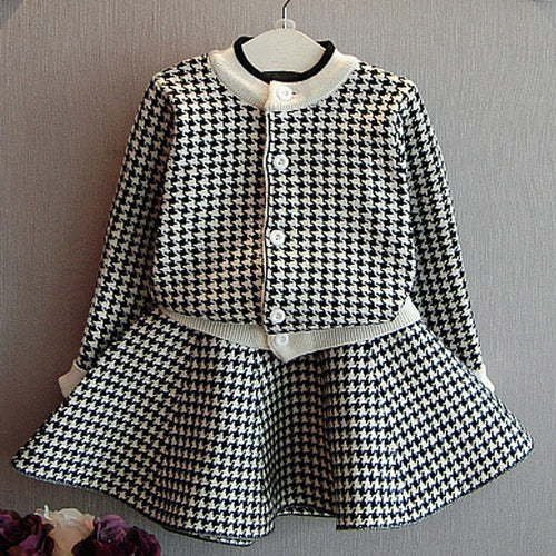 Girls Sets Children'S Clothing Autumn Winter New Plaid Korean Student