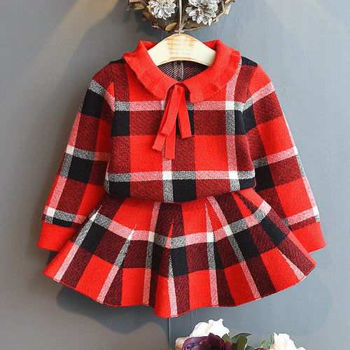 Girls Sets Children'S Clothing Autumn Winter New Plaid Korean Student