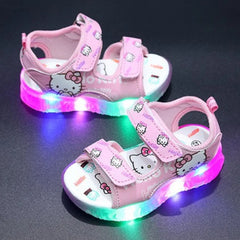 Baby Girls Led Light Sandals Cute Hello Kitty