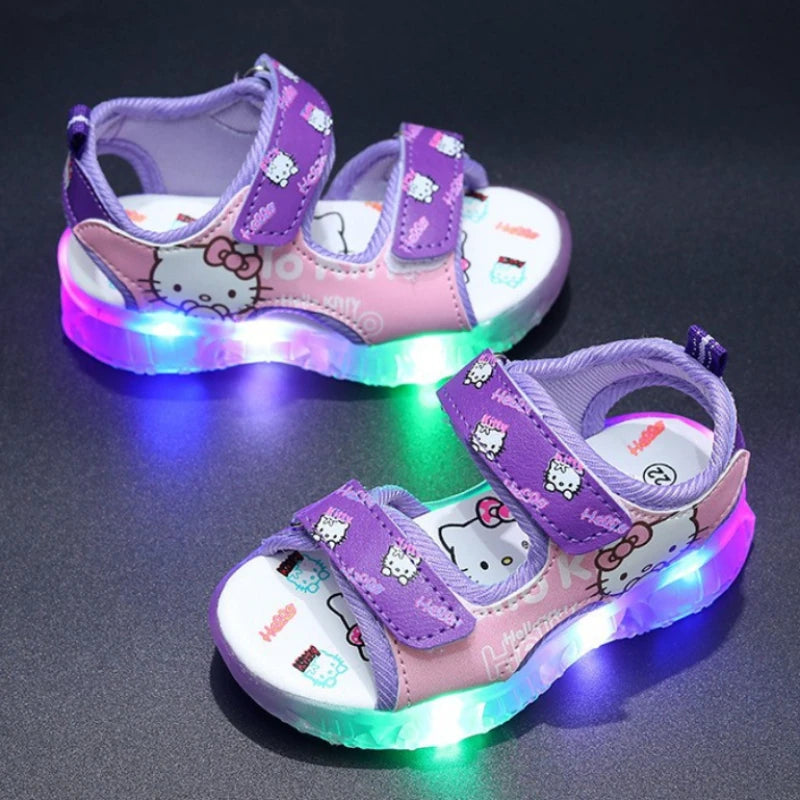 Baby Girls Led Light Sandals Cute Hello Kitty