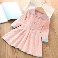 Girls Dress Autumn New Fashionable Heart-shaped Print Skirt Baby Girl