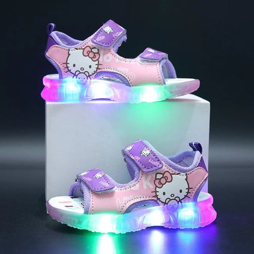 Baby Girls Led Light Sandals Cute Hello Kitty