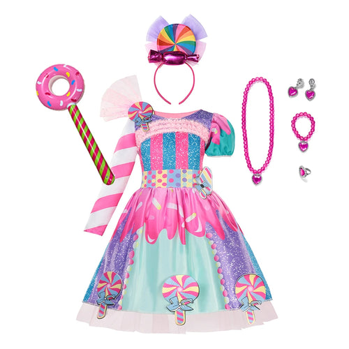 Toddler Girl Princess Candy Lollipop Dress Halloween Party