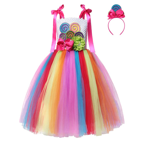 Toddler Girl Princess Candy Lollipop Dress Halloween Party