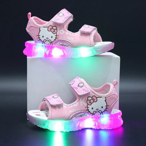 Baby Girls Led Light Sandals Cute Hello Kitty