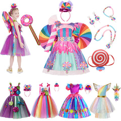 Toddler Girl Princess Candy Lollipop Dress Halloween Party