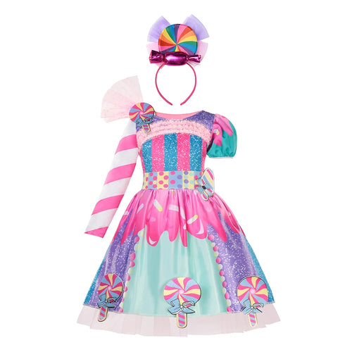 Toddler Girl Princess Candy Lollipop Dress Halloween Party