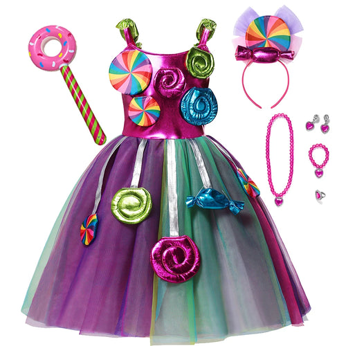 Toddler Girl Princess Candy Lollipop Dress Halloween Party