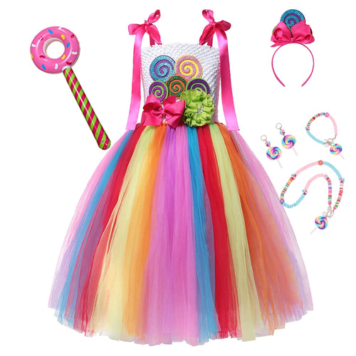 Toddler Girl Princess Candy Lollipop Dress Halloween Party