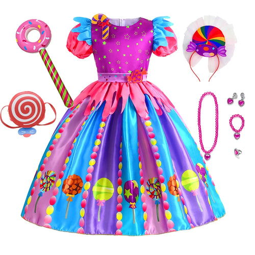 Toddler Girl Princess Candy Lollipop Dress Halloween Party