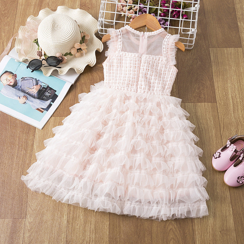 Toddler Girl Fluffy Show Sweet Elegant Dress