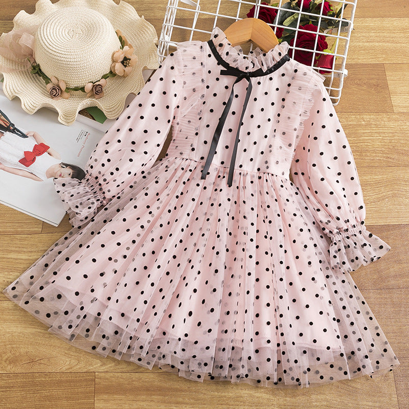 Toddler Girl Charming Polka Dots Dress