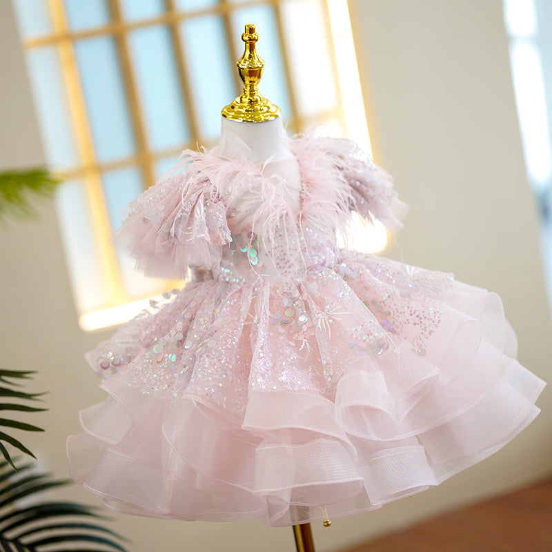 Toddler Girl Luxurious Pastel Pink Dress