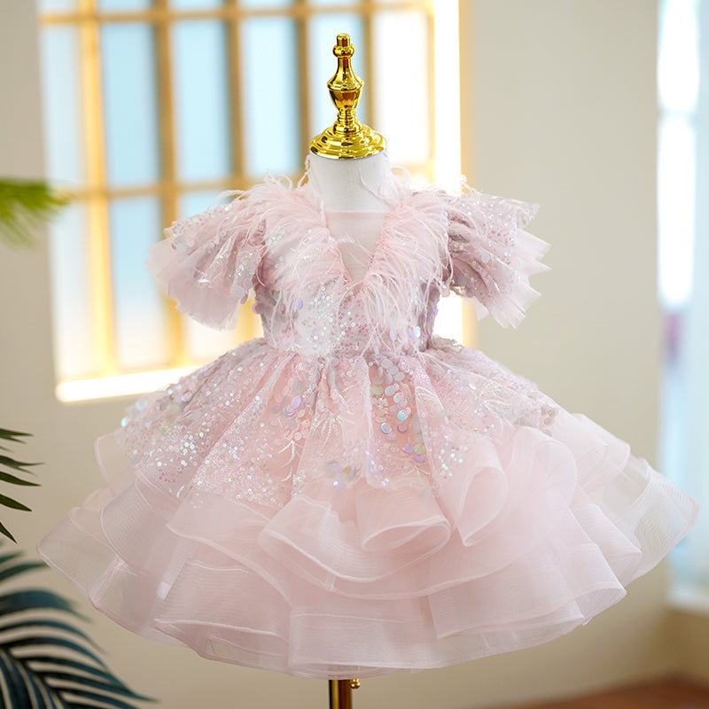 Toddler Girl Luxurious Pastel Pink Dress