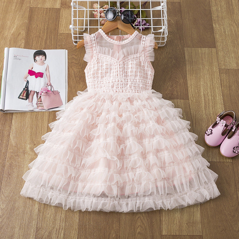 Toddler Girl Fluffy Show Sweet Elegant Dress