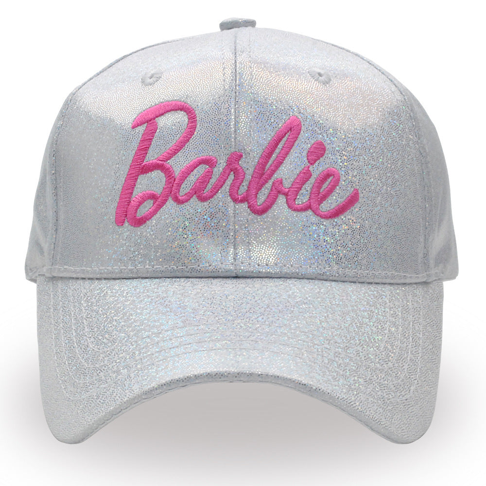 New Laser Colorful Barbie Girl Baseball Cap Pink Embroidered Letter Hat Casual Fashion Cap