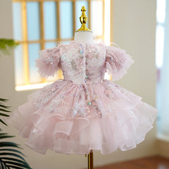 Toddler Girl Luxurious Pastel Pink Dress